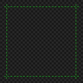 Green Dashed Line Square Frame HD PNG