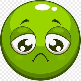 Green Emoji Emoticon Face Sick Tired