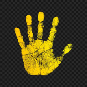 HD Gradient Yellow Real Single Hand Print PNG