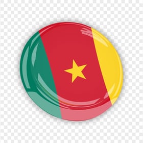 Cameroon Glossy Circle Shape Flag Icon