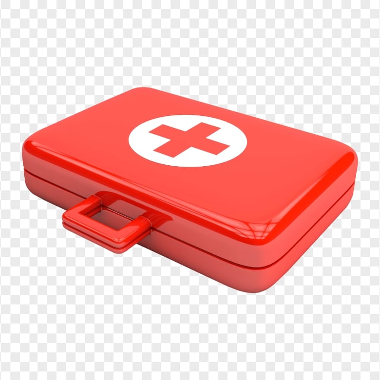 Red Illustration Emergency First Aid Bag Icon