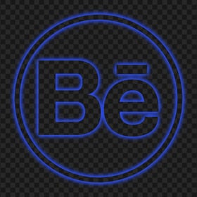 HD Blue Round Behance BE Neon Logo Icon PNG