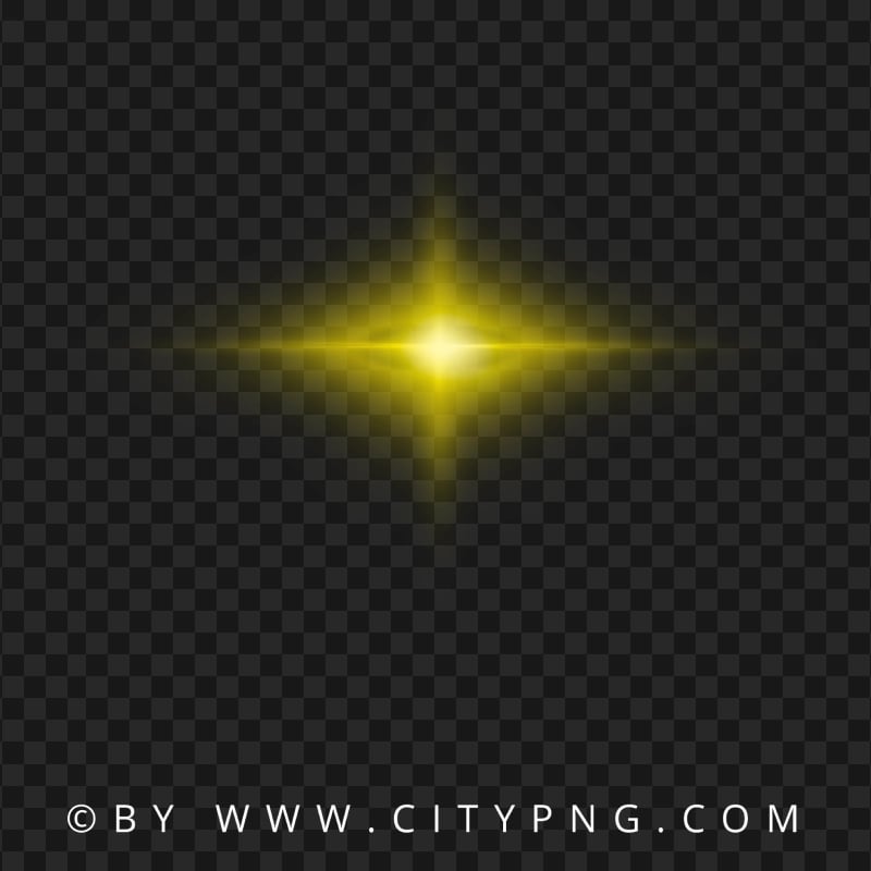 Transparent Lens Flares Star Glowing Yellow Effect