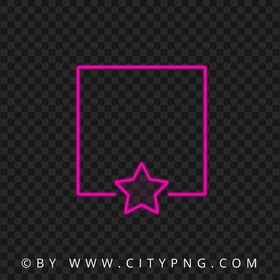 HD PNG Pink Neon Frame With Star