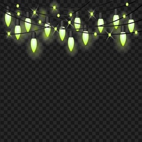 Hanging Green Lights String Lighted Bulbs