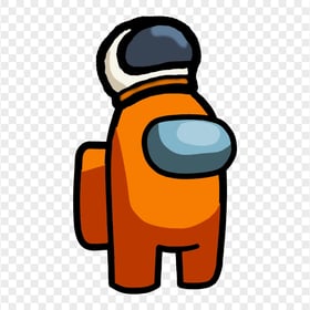 HD Orange Among Us Crewmate Character With Astronaut Helmet PNG
