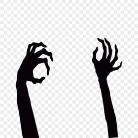Halloween Zombie Two Hands Silhouette