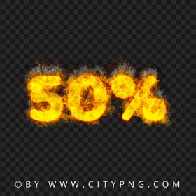 50% Percent Fiery Transparent Background
