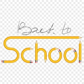 HD Back To School Words With Yellow Pencils PNG