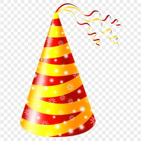 Yellow And Red Birthday Party Hat PNG