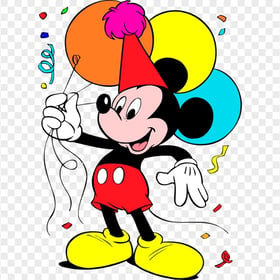 Mickey Mouse Clipart Holding Anniversary Balloons