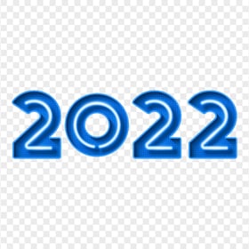 HD 2022 Blue Neon Numbers PNG