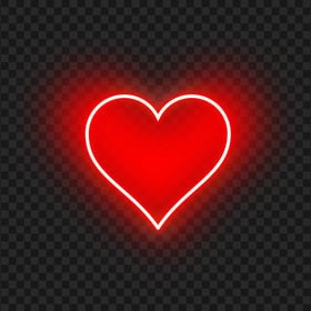 HD Aesthetic Neon Red Heart Love Valentine PNG