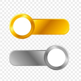 Golden On Off Toggle Switch Web Button PNG