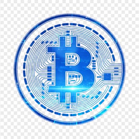 HD Blue BTC Bitcoin Crypto Blockchain Coin Icon PNG