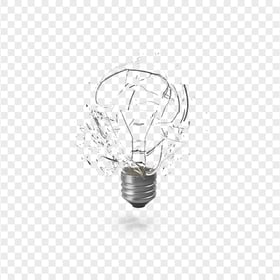 HD Broken Light Bulb Shattered Splash Glass PNG