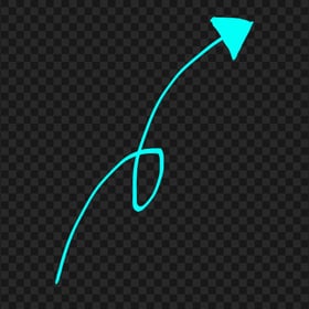 HD Turquoise Line Art Drawn Arrow Pointing Top Right PNG