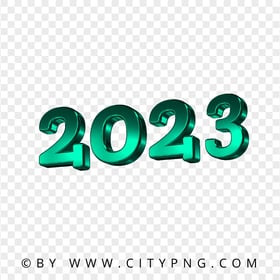 2023 New Year 3D Blue Green Logo Text PNG