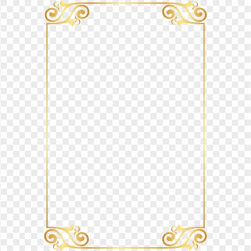 Gold Floral Diploma Paper Frame Border