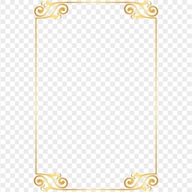 Gold Floral Diploma Paper Frame Border