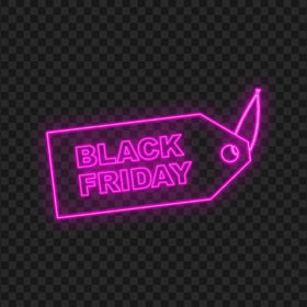 HD Black Friday Tag Pink Neon Sign PNG