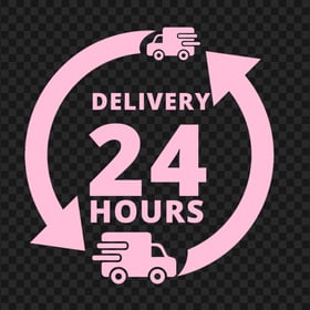 Delivery 24 Hours Pink Logo Icon Sign PNG