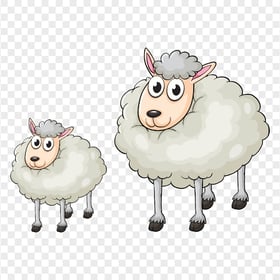 Two Cartoon Vector Sheep Clipart
