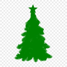 HD Green Decorated Christmas Tree Clipart Silhouette Shape PNG