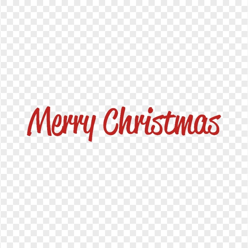 HD Merry Christmas Red Text Transparent Background