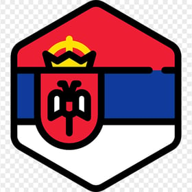 Vector Hexagon Serbia Flag Icon PNG