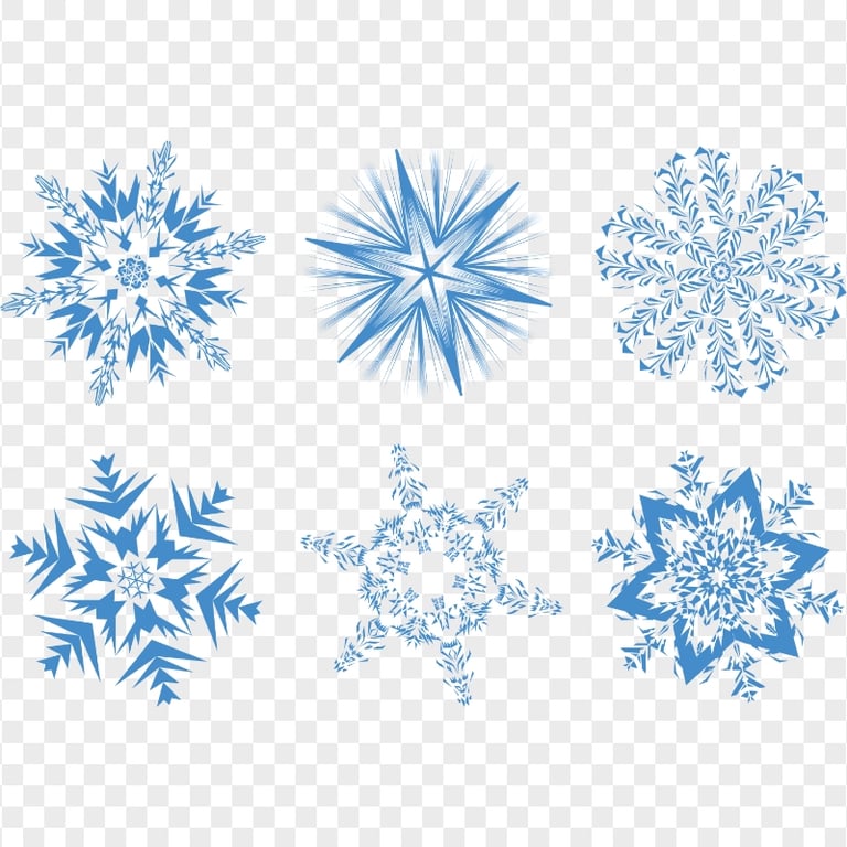 PNG Collection Of Blue Snowflakes Shapes