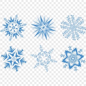 PNG Collection Of Blue Snowflakes Shapes