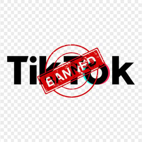 Tiktok Text Logo With Banned Stamp Sign