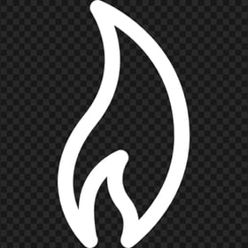 PNG White Outline Flame Fire Icon