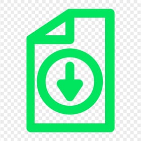 Download File Document Green Outline Icon PNG Image