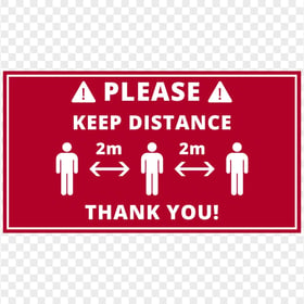 Red Please Keep Distance 2M Pandemic Free Signage