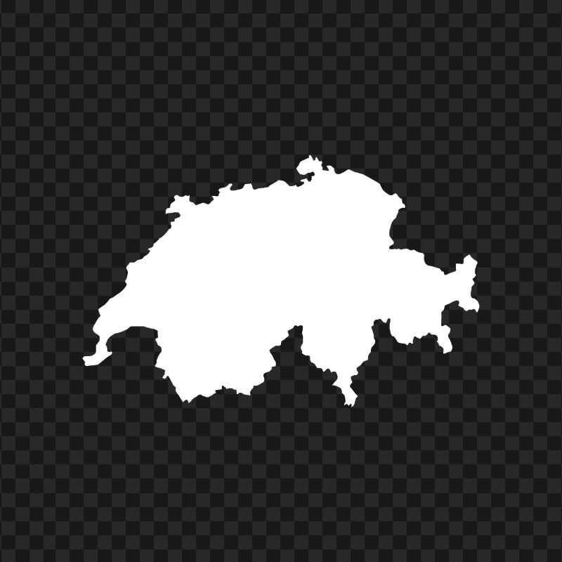 Switzerland Swiss Map White Silhouette