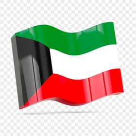 Kuwait Waving 3D Flag Icon Transparent PNG