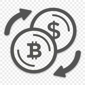 Gray Bitcoin To USD Converter Icon PNG