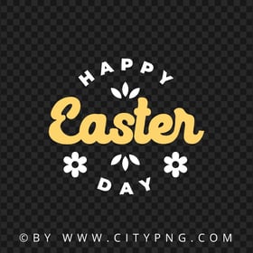 Yellow Happy Easter Lettering HD Transparent Background
