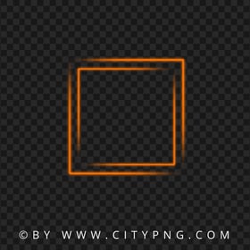 Neon Orange Square Double Frame Image PNG