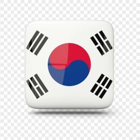 South Korea Glossy Square Flag Icon
