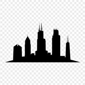 Chicago City Black Silhouette Logo Icon PNG