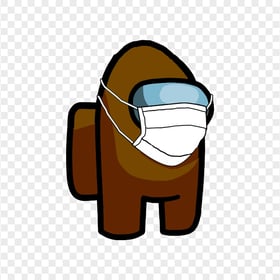 HD Brown Among Us Character Covid Surgical Mask PNG