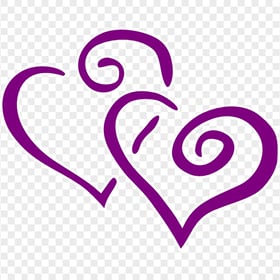 Love Hearts Purple Outline