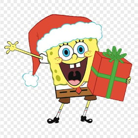 HD Spongebob Merry Christmas Gift Character Transparent PNG
