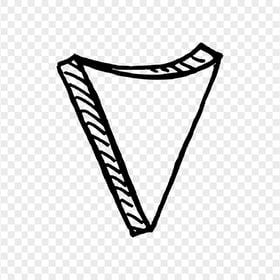 Black Outline Drawing Arrowhead 3D Effect To Down
