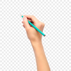 HD Blue Colored Pencil on Hand PNG
