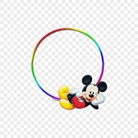 Mickey Mouse Laying In Circle Frame PNG
