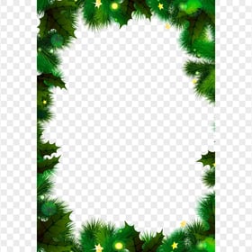Pine Branches Christmas Frame PNG